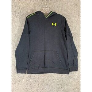 UnderArmor Youth Extra Large (XL) (YXL) Black Neon Green Pullover Hoodie Pockets